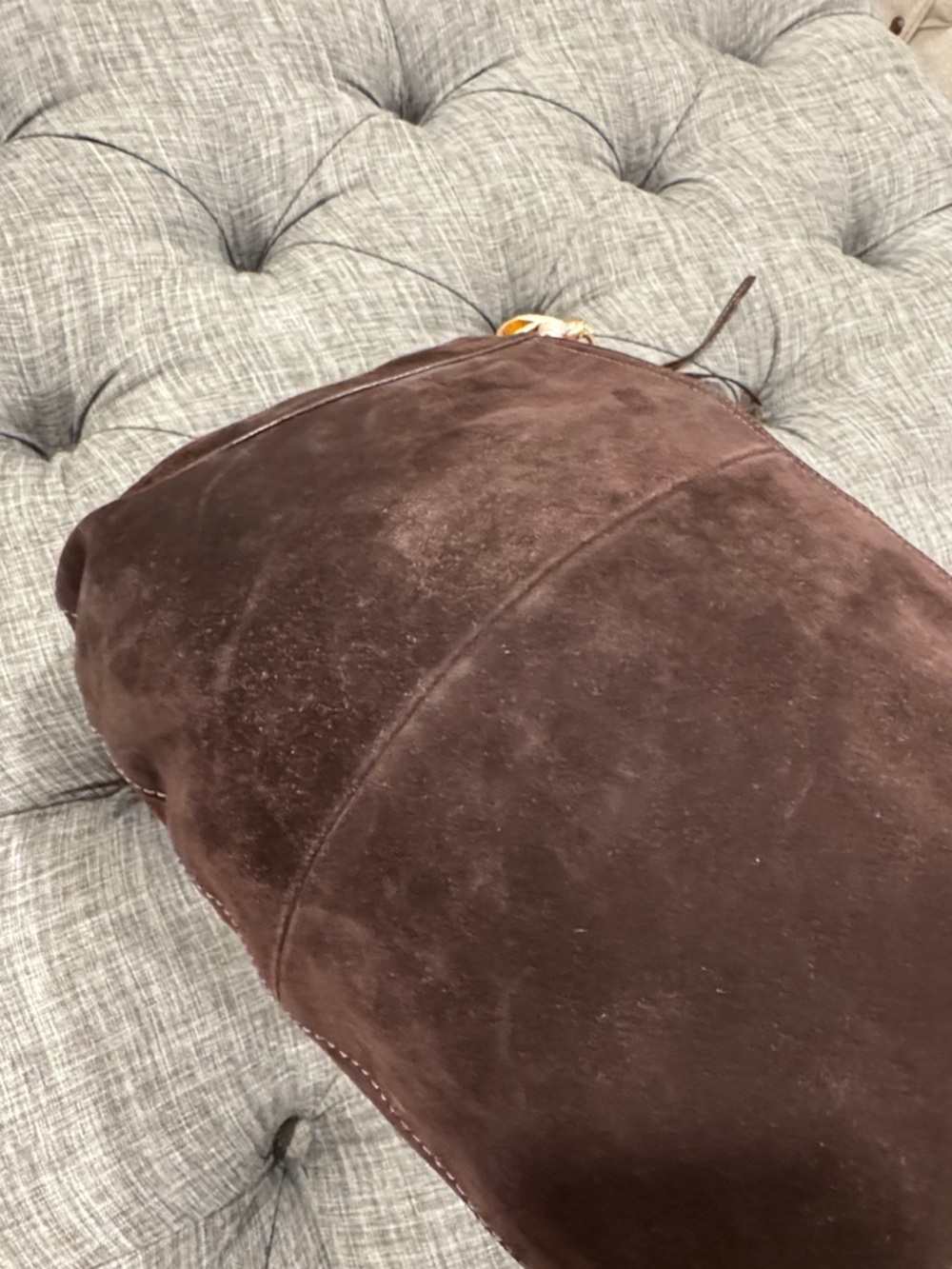 Coach Bag Vintage Carly Oversized Hobo Chocolate Brown Suede Shoulder Bag - Picture 15 of 17